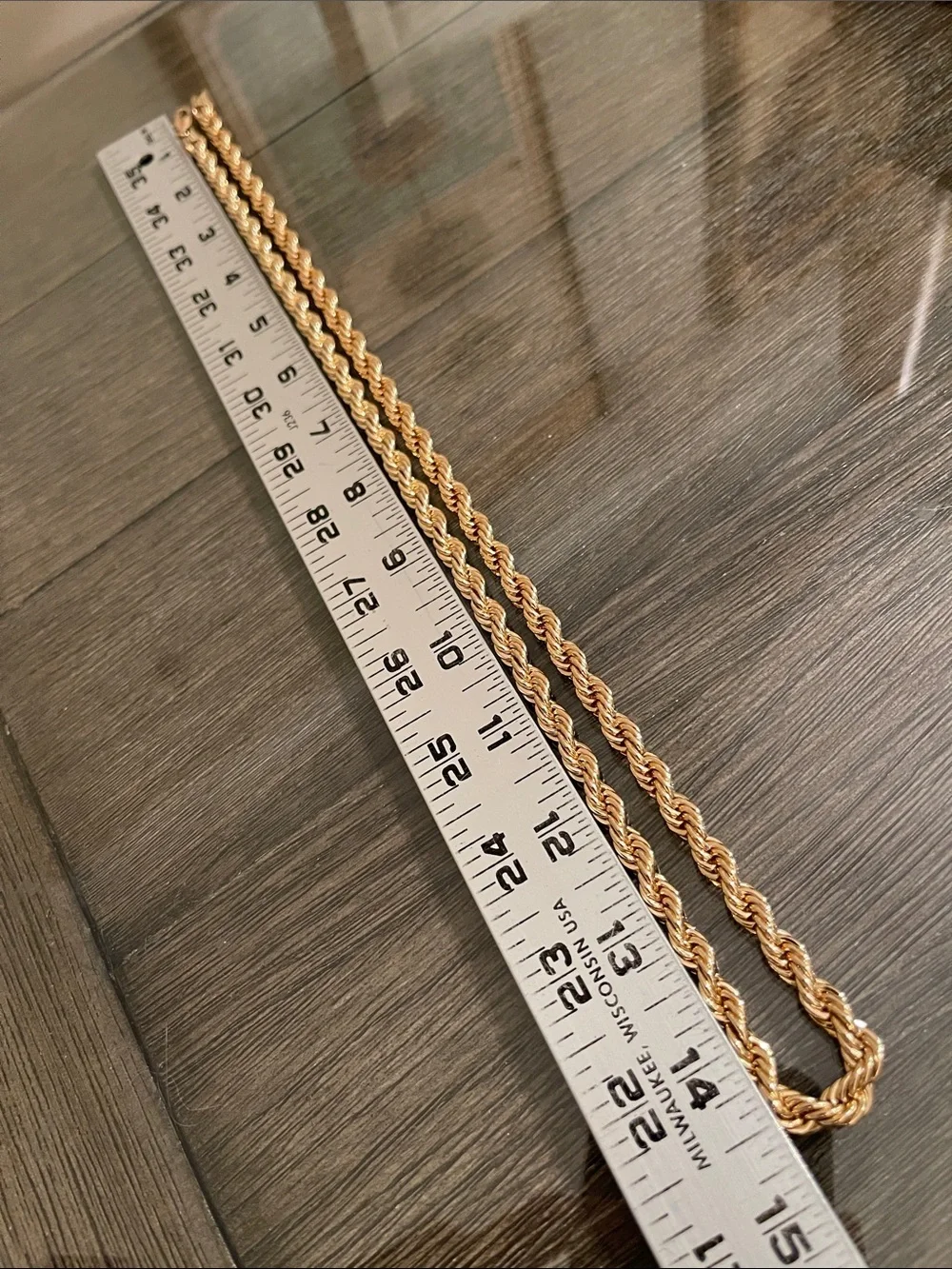 Vintage Style Classic Diamond-Cut Gold-tone Rope Chain Necklace